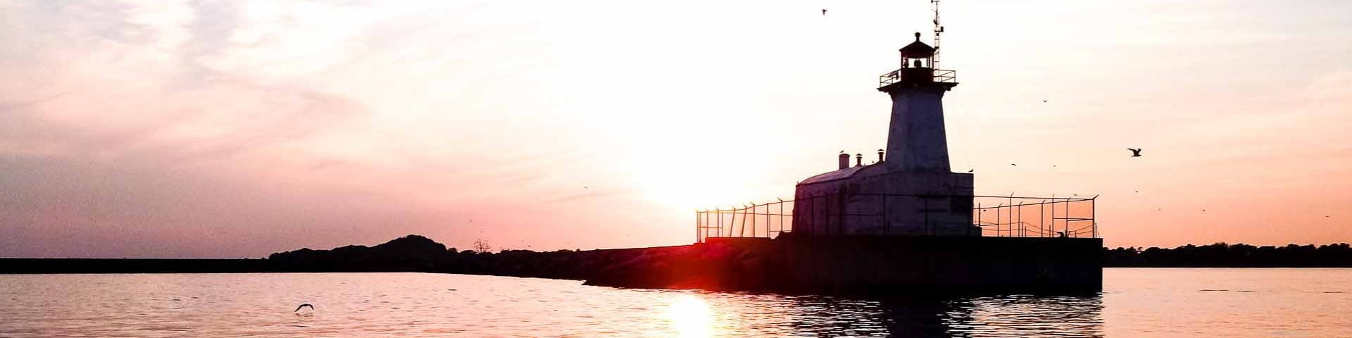 Port Colborne Lighthouse at sunset