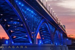 Closeup of the Peace Bridge