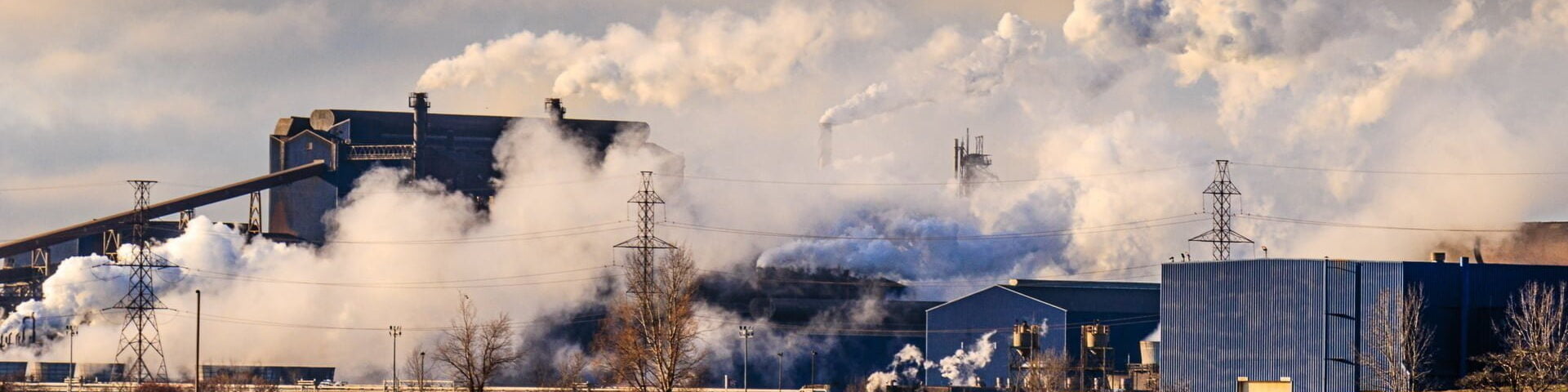 Steam coming off the factory