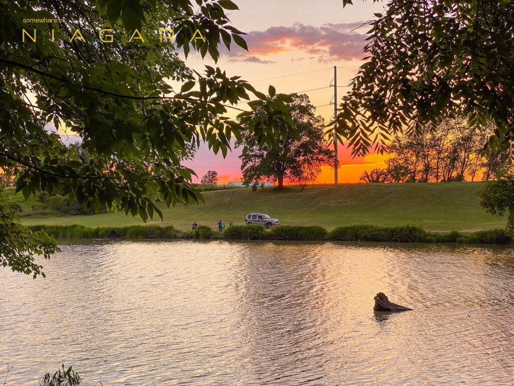 Family at the river bank