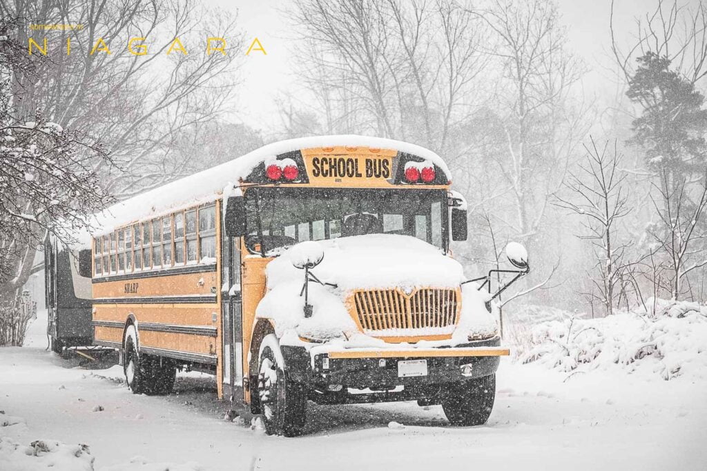 School Bus in snow