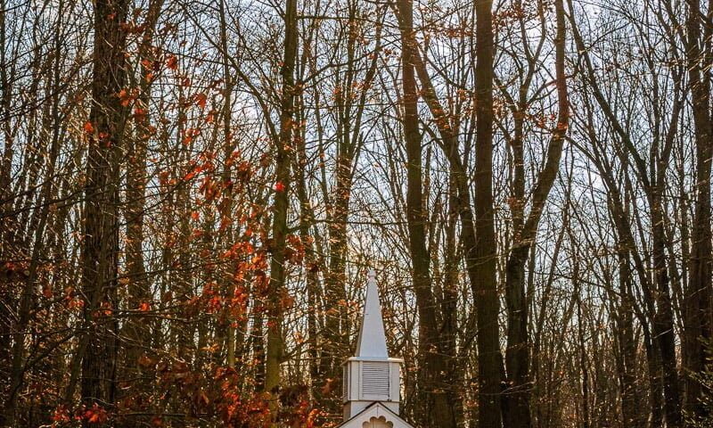 Small church in the woods.