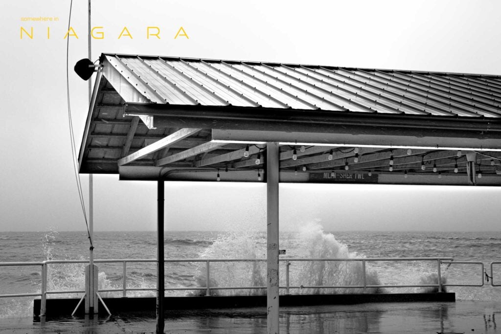 Waves crashing at Mohawk Marina, Lowbanks, Ontario