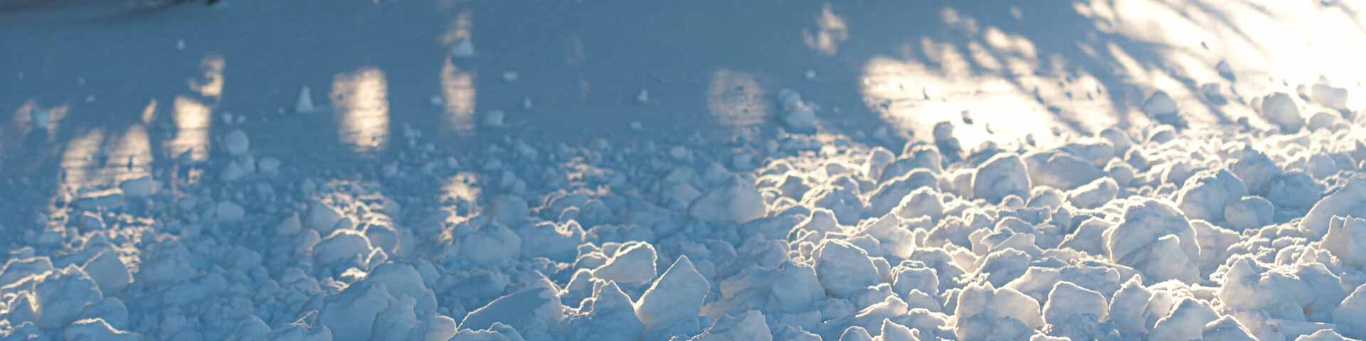 Sun on snow in Port Colborne, Ontario