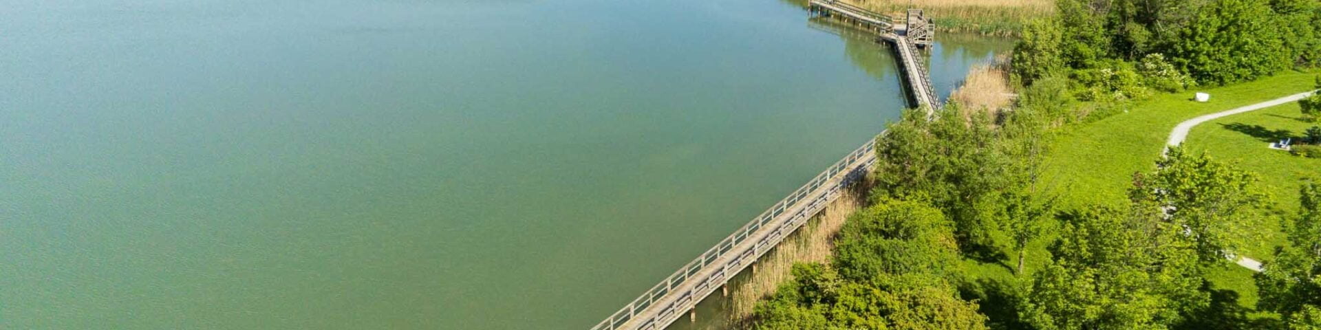 Lake Gibson, Thorold, from the air.