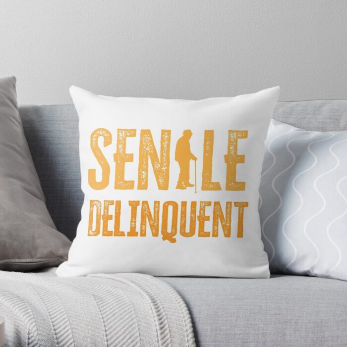 Senile Delinquent throw pillow design