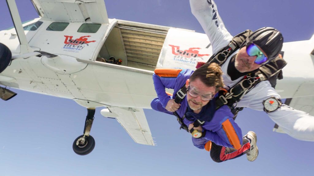 Carl Green skydiving at Skydive Burnaby, Wainfleet, Ontario.