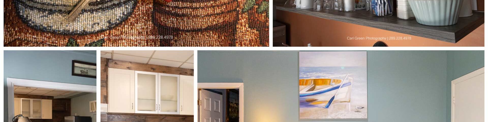 Commercial photo collage of a hotel room