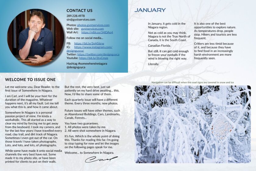 Somewhere In Niagara magazine – Issue 1 – Winter