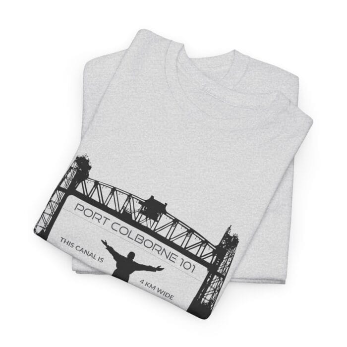 Port Colborne 101: Wide Canal - Unisex Heavy Cotton Tee - Image 6