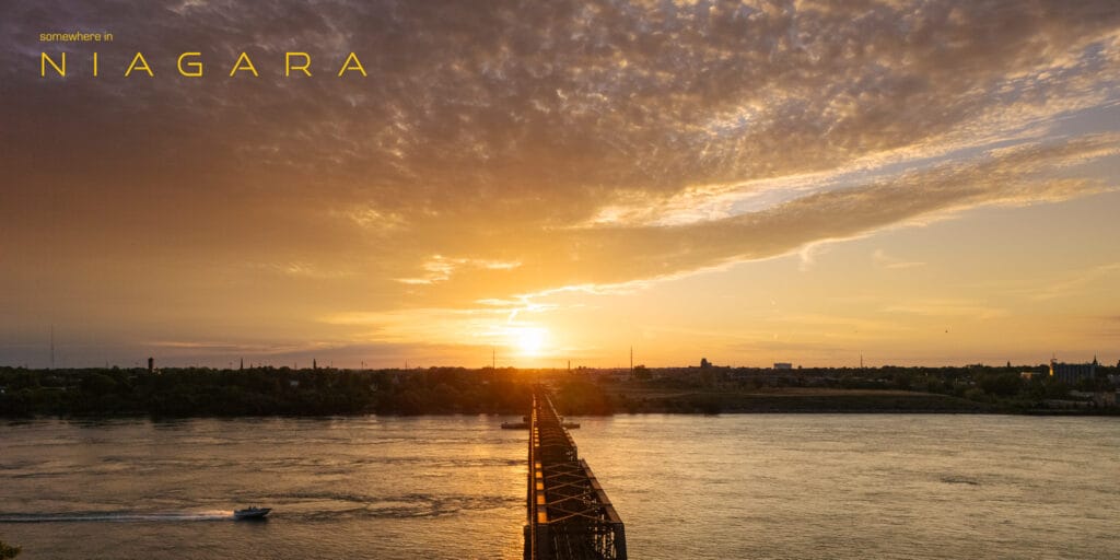 Sunrise at the international rail bridge, Fort Erie.