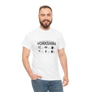 Yorkshire Unisex Heavy Cotton Tee - Casual Style, Great Gift for Travelers, Vintage Look, Perfect for Everyday Wear, Explore Yorkshire