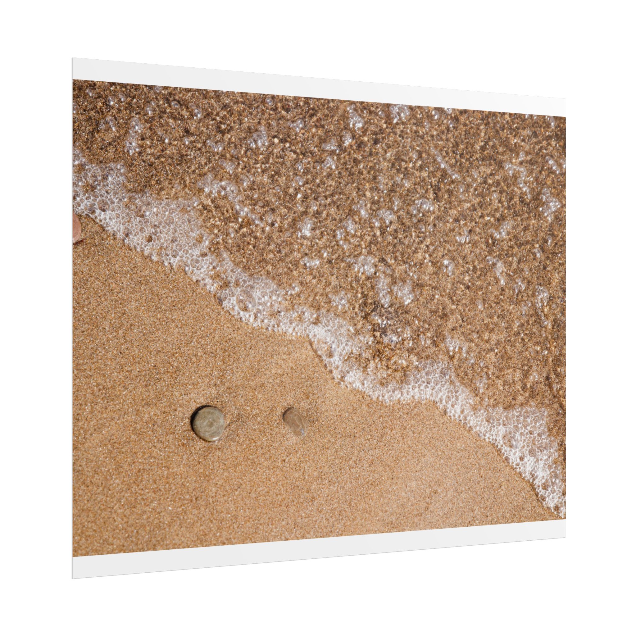 Beach Sand & Sea Foam Rolled Poster — Coastal Wall Art Print - Image 87
