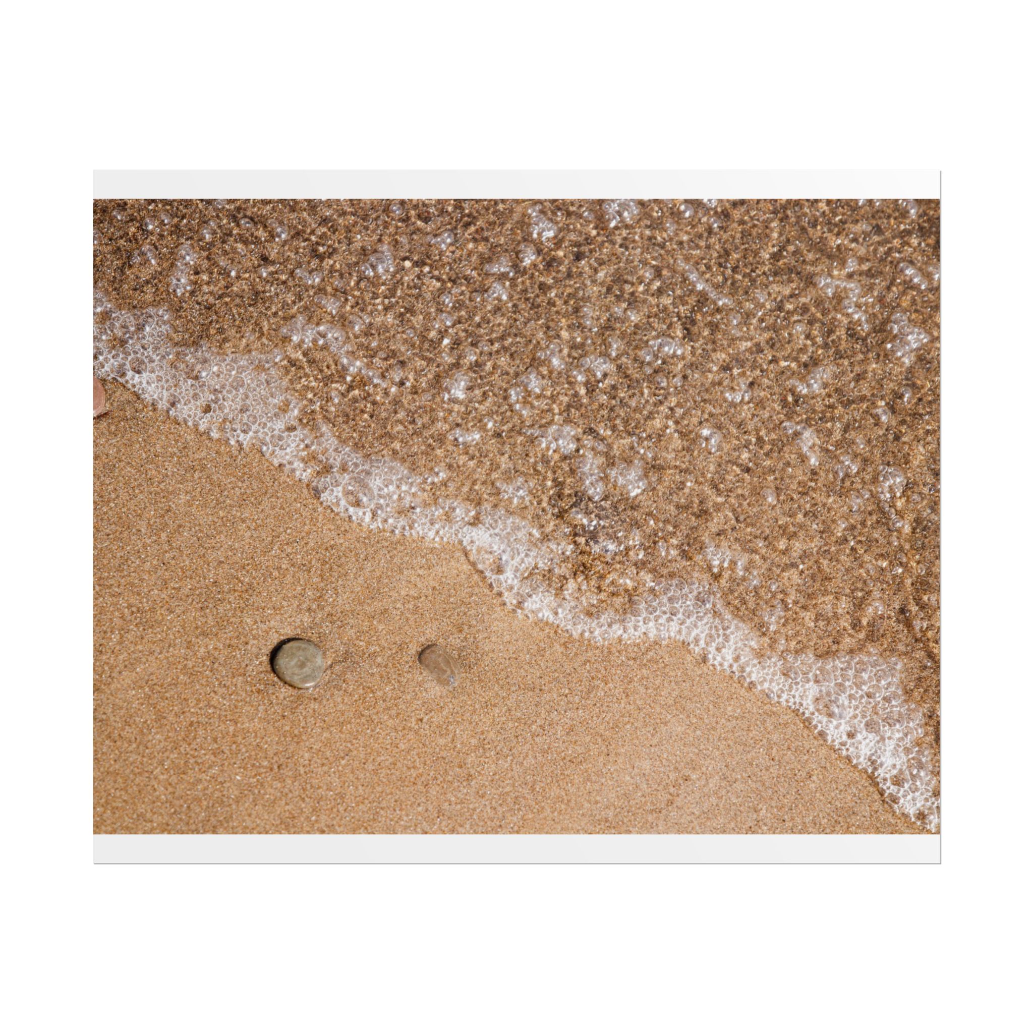 Beach Sand & Sea Foam Rolled Poster — Coastal Wall Art Print - Image 85