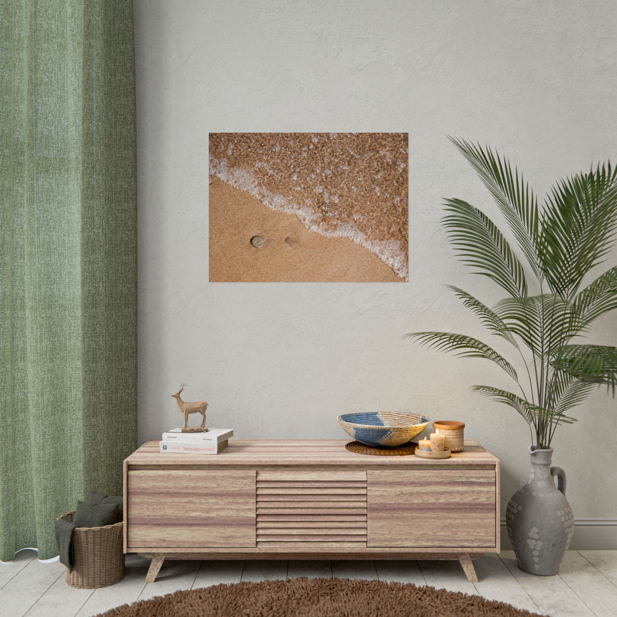 Beach Sand & Sea Foam Rolled Poster — Coastal Wall Art Print - Image 56