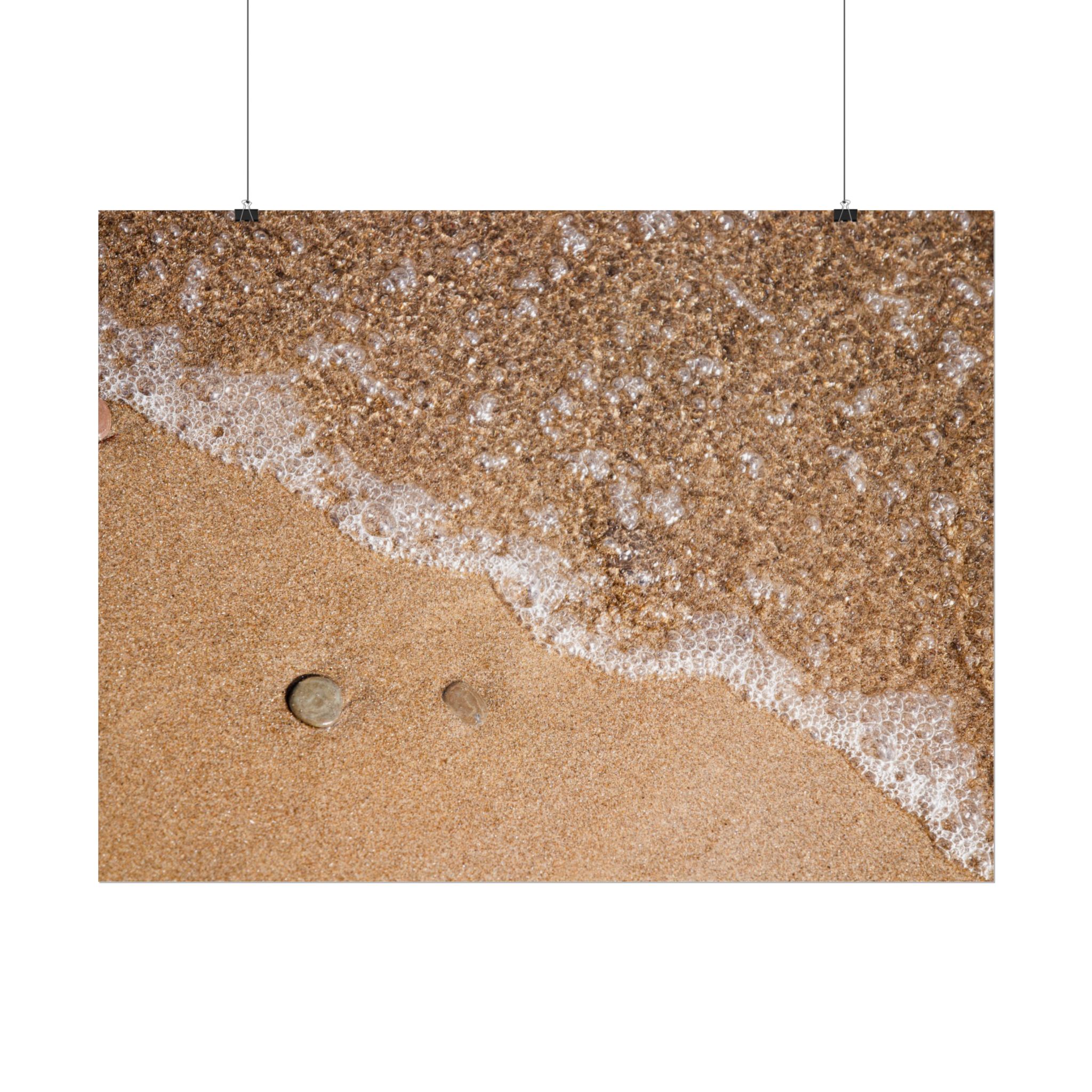 Beach Sand & Sea Foam Rolled Poster — Coastal Wall Art Print - Image 54