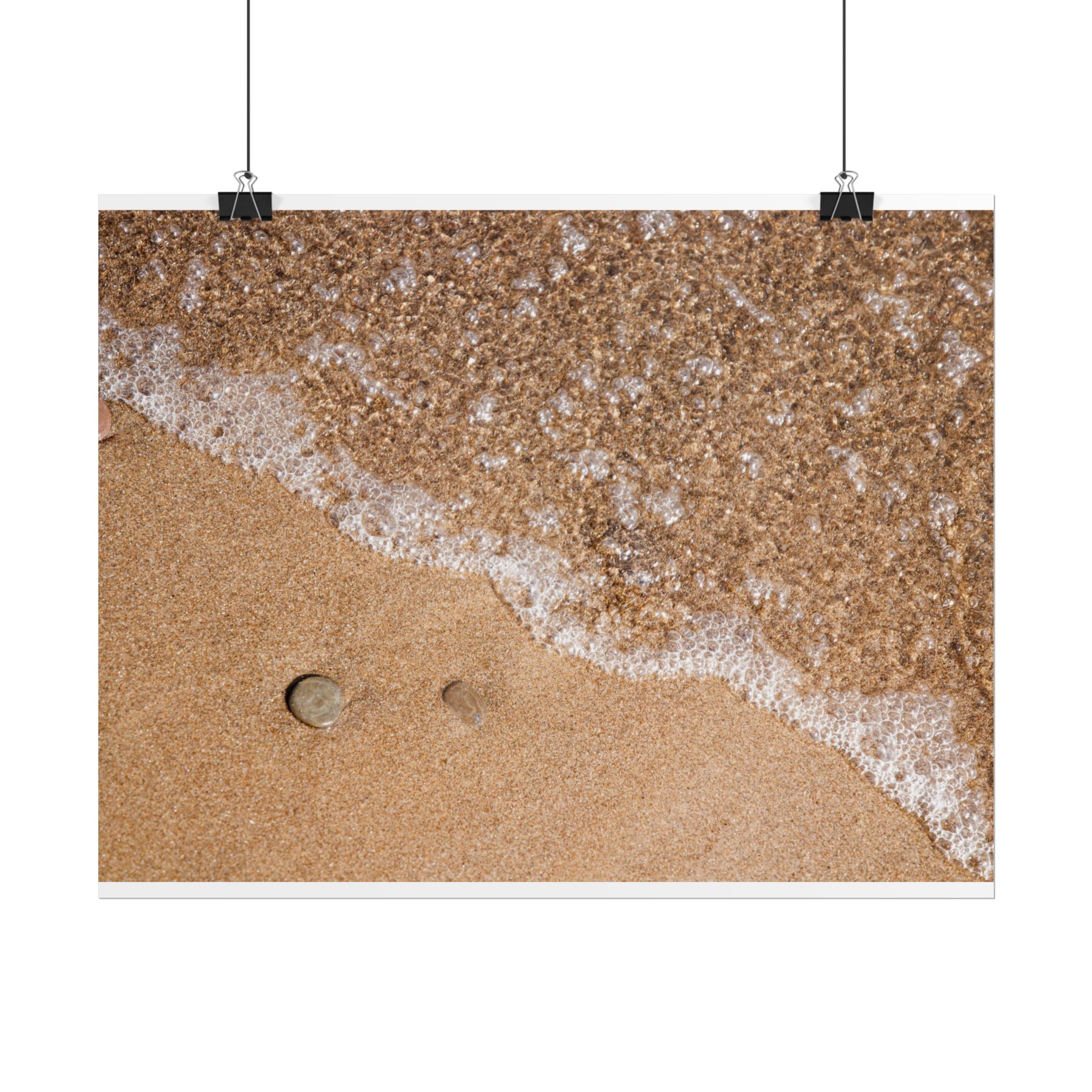 Beach Sand & Sea Foam Rolled Poster — Coastal Wall Art Print - Image 90
