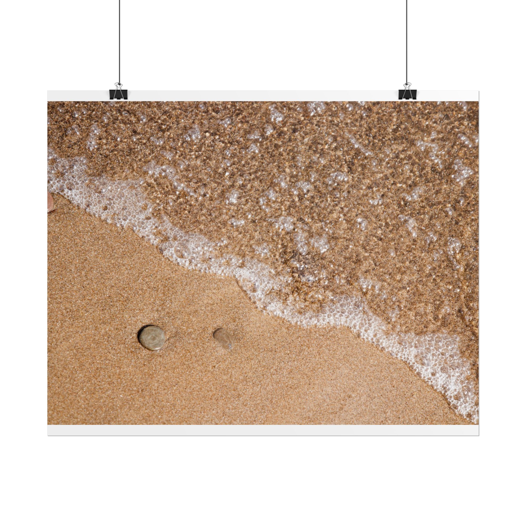 Beach Sand & Sea Foam Rolled Poster — Coastal Wall Art Print - Image 106