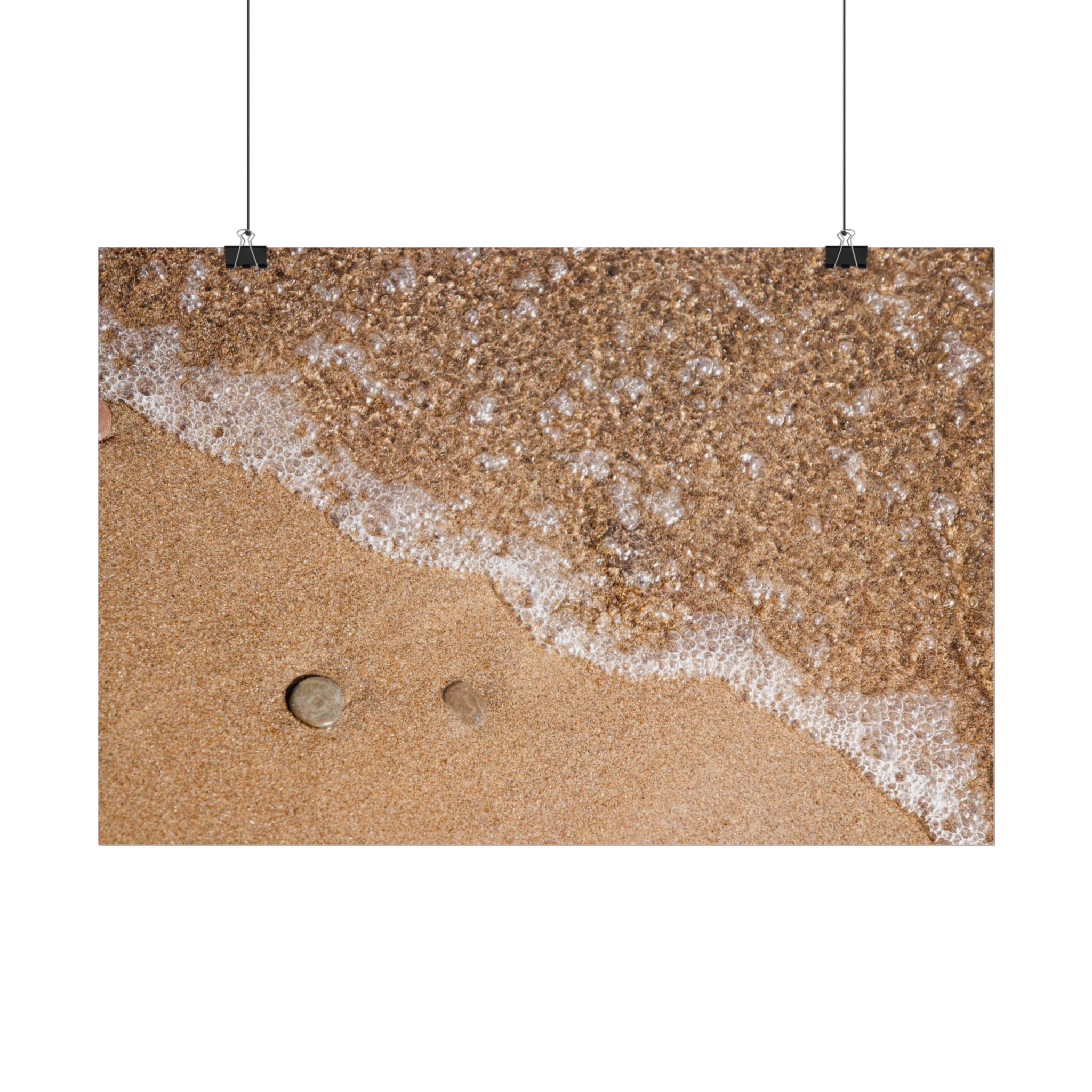 Beach Sand & Sea Foam Rolled Poster — Coastal Wall Art Print - Image 102