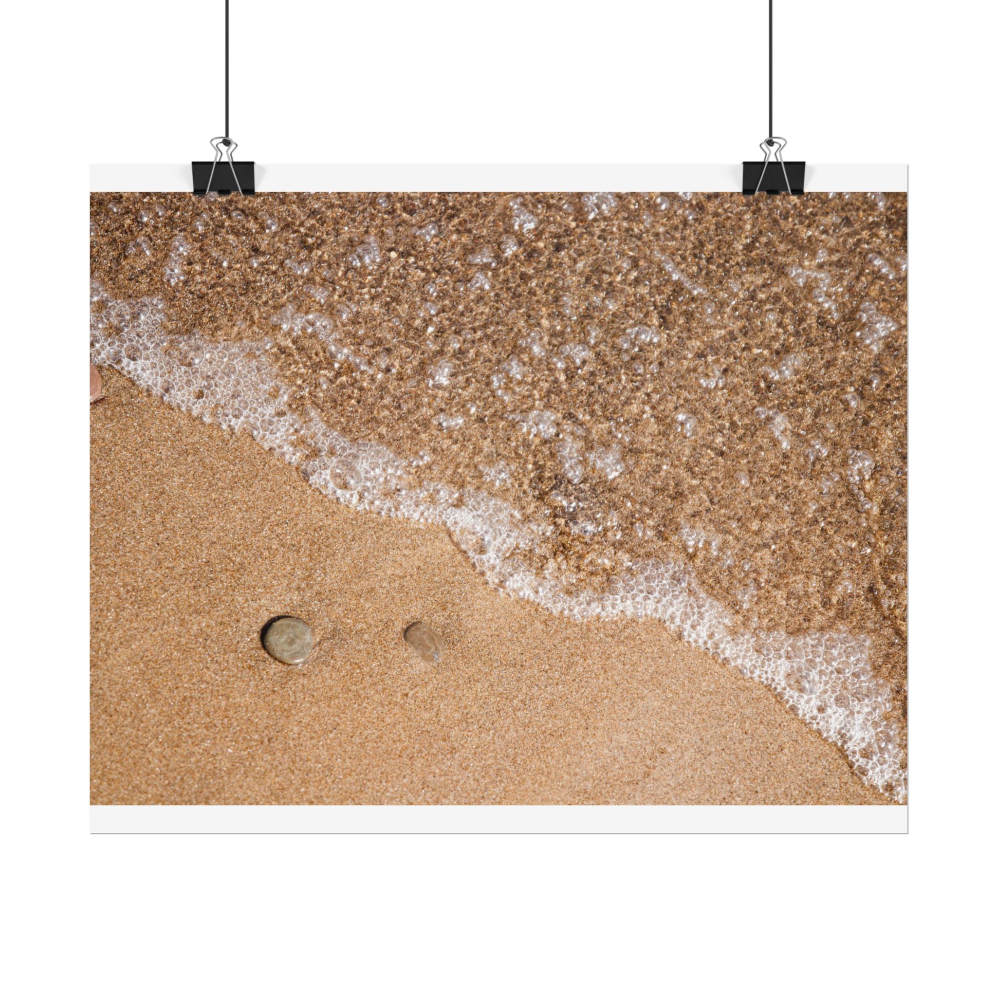 Beach Sand & Sea Foam Rolled Poster — Coastal Wall Art Print - Image 74