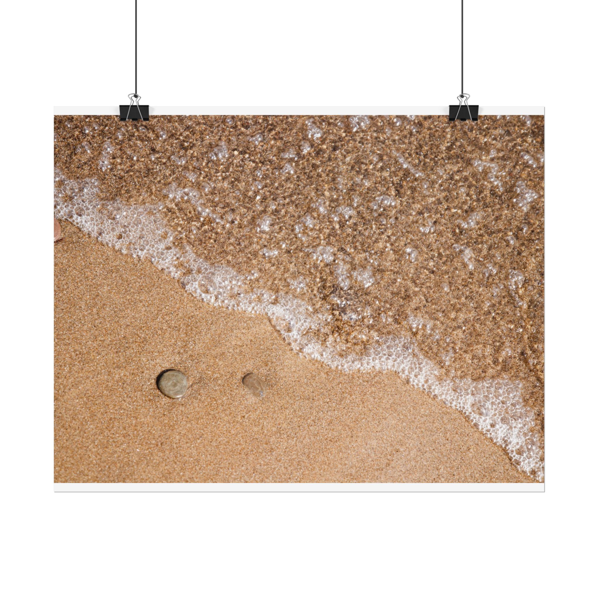 Beach Sand & Sea Foam Rolled Poster — Coastal Wall Art Print - Image 10