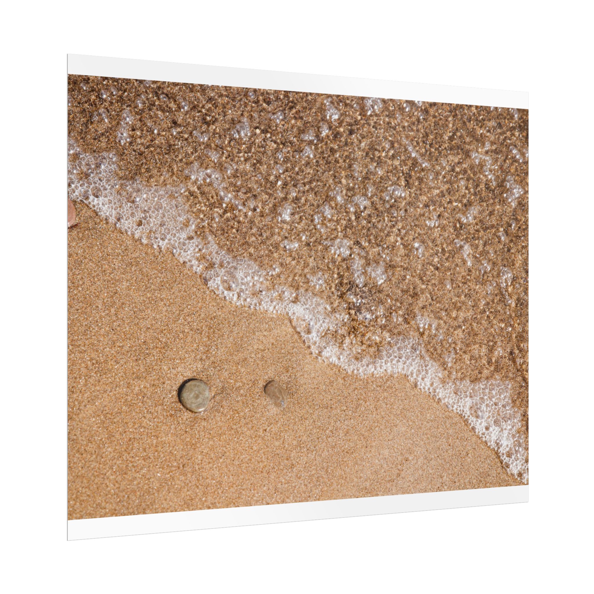Beach Sand & Sea Foam Rolled Poster — Coastal Wall Art Print - Image 79