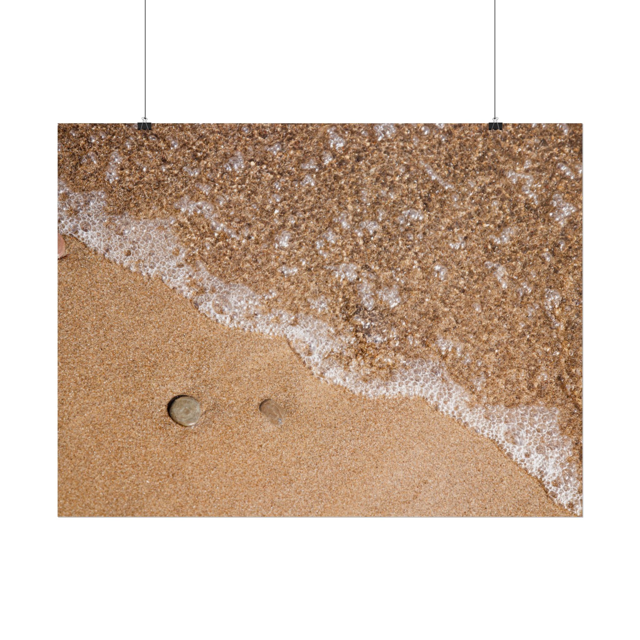 Beach Sand & Sea Foam Rolled Poster — Coastal Wall Art Print - Image 118